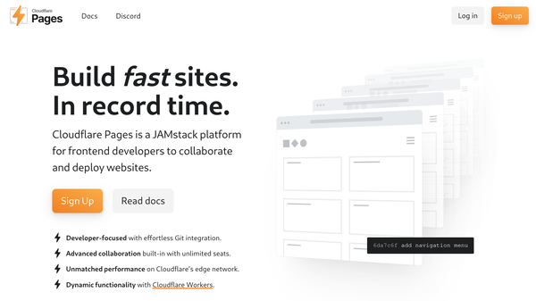 Cloudflare Pages のトップページ